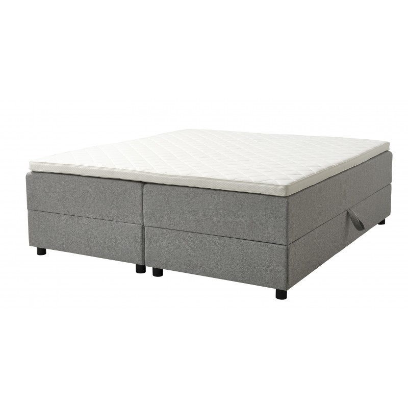 Børkop 7-Zonet 180x200 cm Boksmadras seng med opbevaring lysegrå