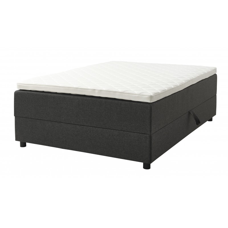 Børkop 7-Zonet 140x200 cm Boksmadras seng med opbevaring mørkegrå