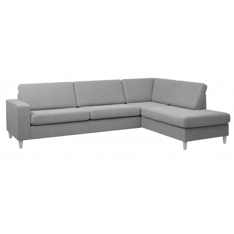 Thomas højrevendt hjørnesofa med pufafslutning - Lysegrå