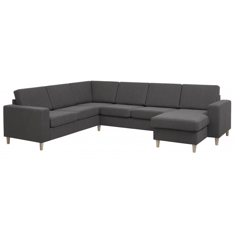 Thomas vendbar hjørnesofa med chaiselong- Mørkegrå