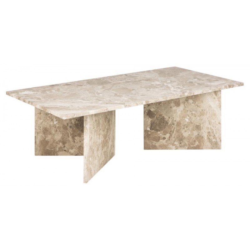 VegaStone Marmor sofabord - Latte lakeret marmor - 140x70 cm billede