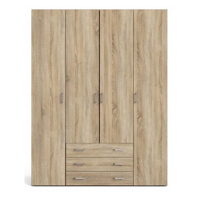 Bolmen garderobeskab 154 cm 4 låger - Eg