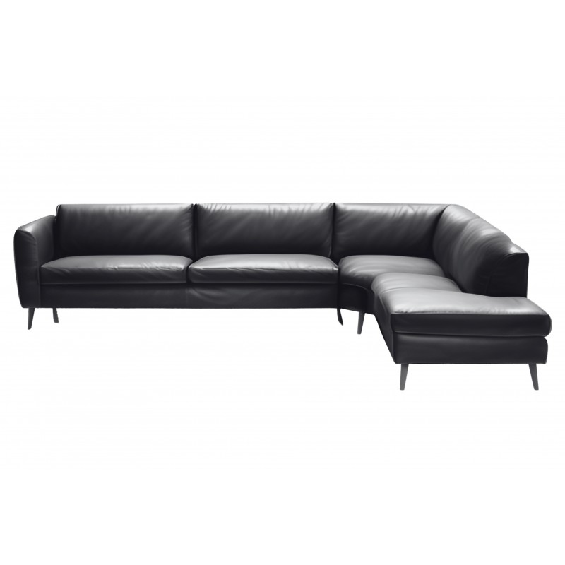 Hjort knudsen Randers hjørnesofa med open end højrevendt læder