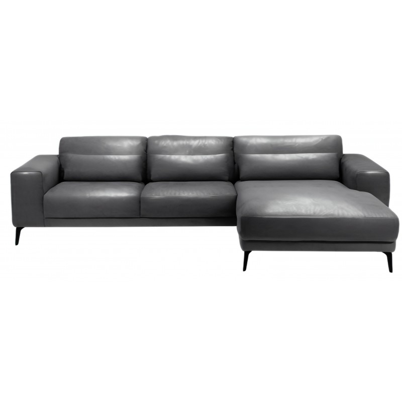 Hjort Knudsen Samsø læder Chaiselong Højrevendt