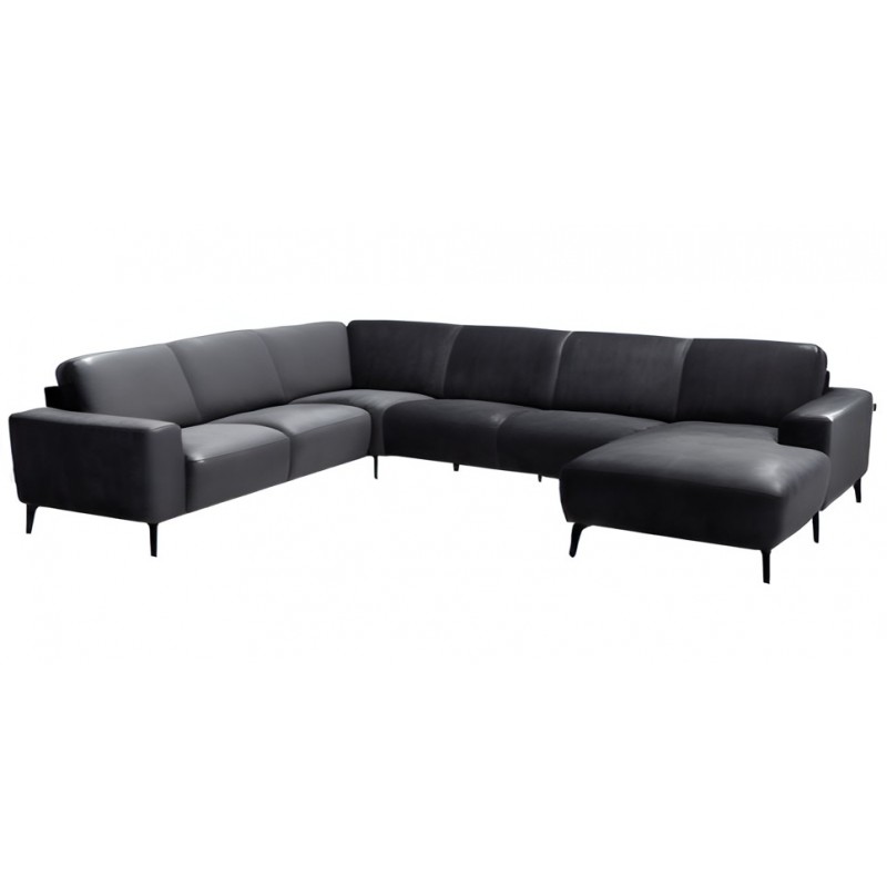 Hjort Knudsen Copenhagen læder hjørnesofa med chaiselong Højrevendt