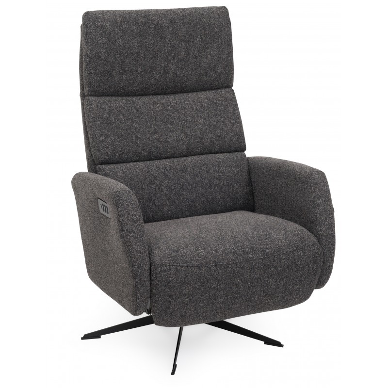 Fårup stof lænestol med indbygget skammel - Hjort Knudsen