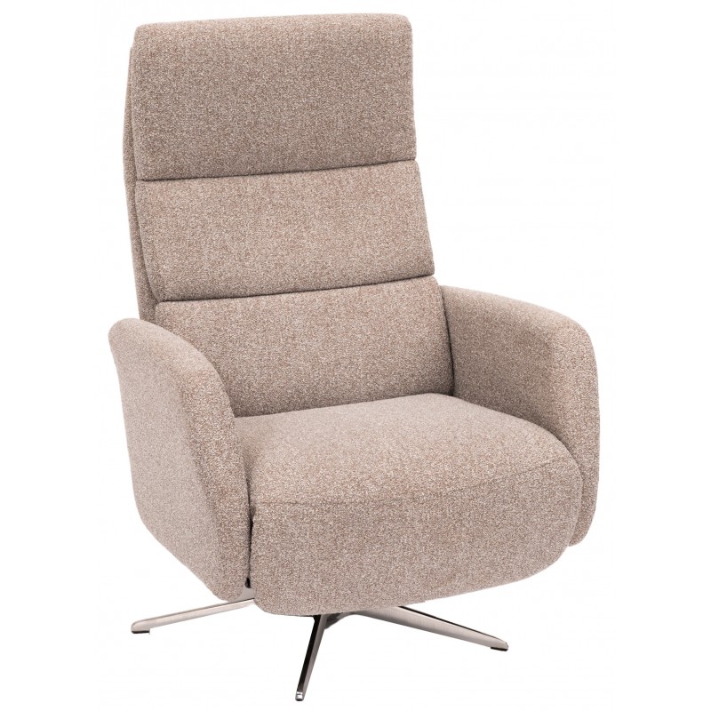 Fårup Beige stof lænestol med indbygget skammel - Hjort Knudsen