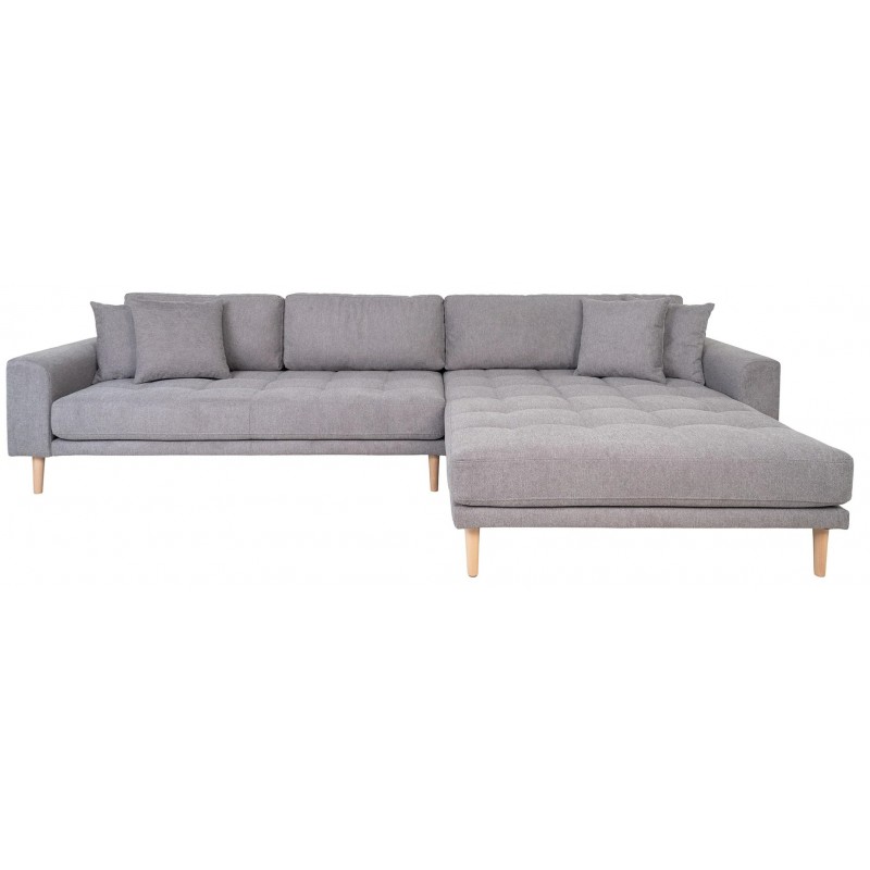 Lido - Højrevendt Chaiselongsofa - Lysegrå stof