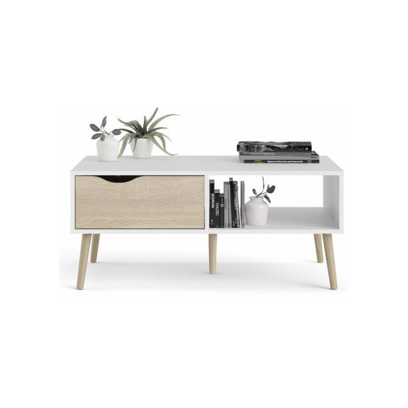 Charlie sofabord - Hvid/Eg billede