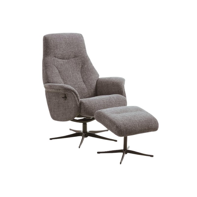 Storm lænestol med skammel - Taupe