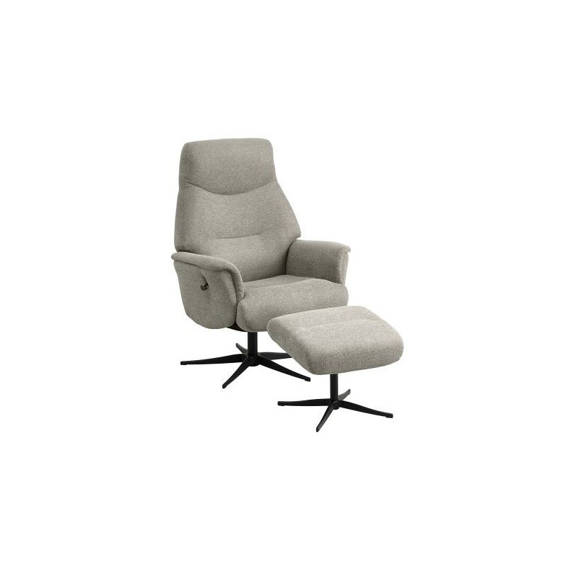 Villads lænestol + skammel - Stone