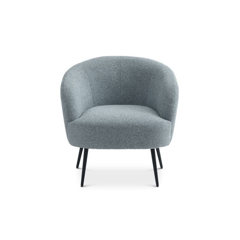 Conrad loungestol EGG BLUE stof med sort metalben