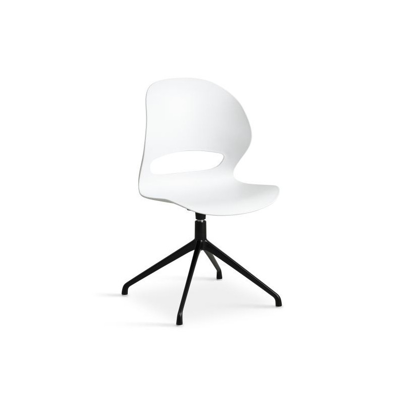 Linea Hvid Spisebordsstol med sort drejestel