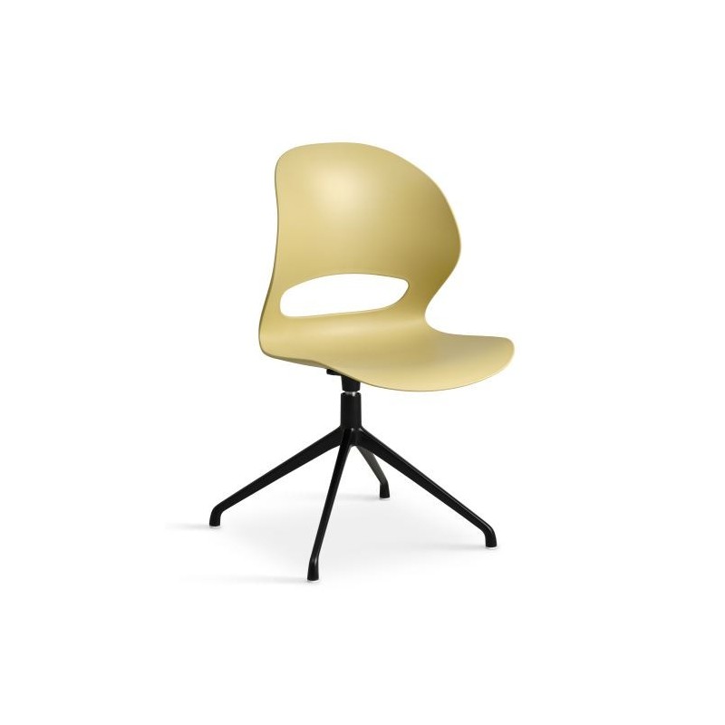 Linea Mustard Spisebordsstol med sort drejestel