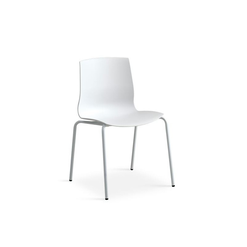 Liv - Hvid Spisebordsstol med Hvid metalben