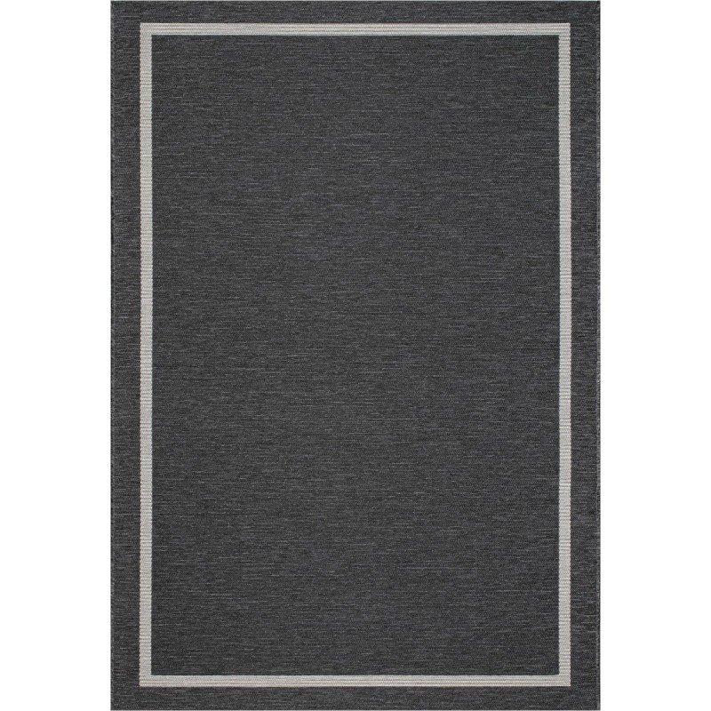 Fladvævet Torino Antracit indendørs/udendørs