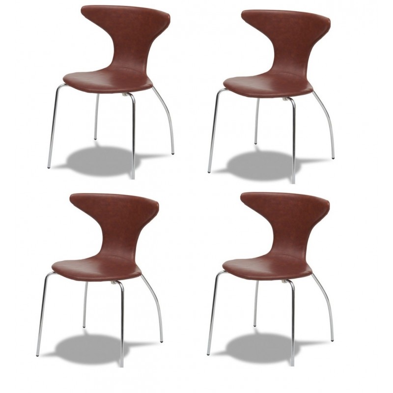 4 x Suki spisestuestol brun DEMO MODEL