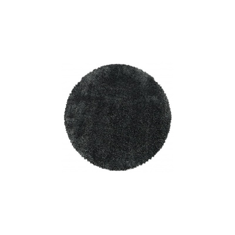 Fluffy Rundt tæppe - Grå - 200X200 cm (Rundt)