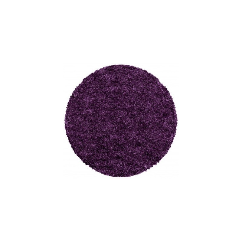 Fluffy Rundt tæppe - Lilla - 160X160 cm (Rundt)