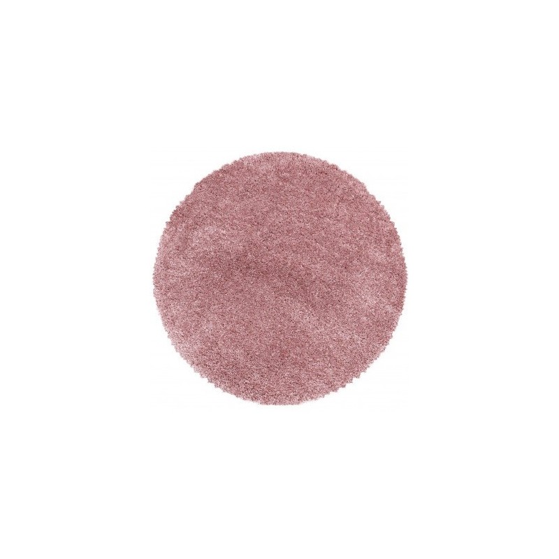 Fluffy Rundt tæppe - Rosa - 120X120 cm (Rundt)