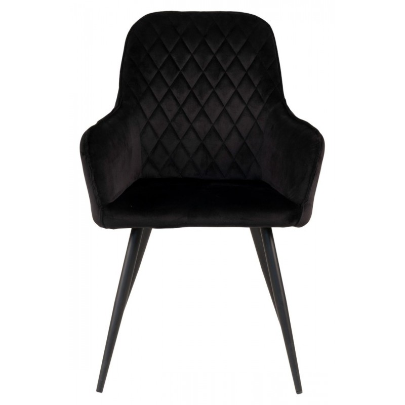 MILAS Spisebordsstol - Stol i sort velour