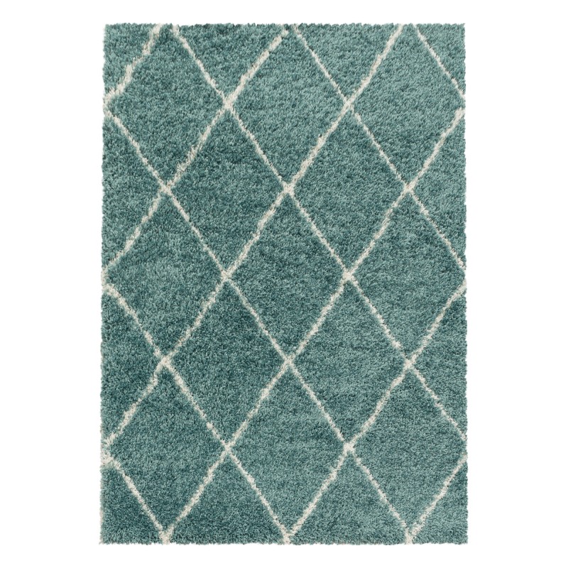 Alvor Shaggy Tæppeløber Geometrisk - Blå - 60x110 (Løber) billede