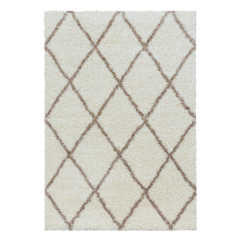 Alvor Shaggy Tæppeløber Geometrisk - Creme - 80x150 (Løber)