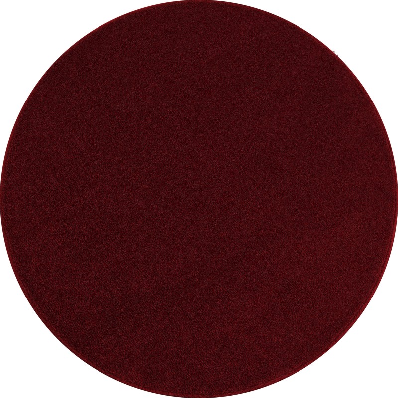 Ata Rund Kortluvet tæppe Ensfarvet - Rød - 160x160 (Rund)