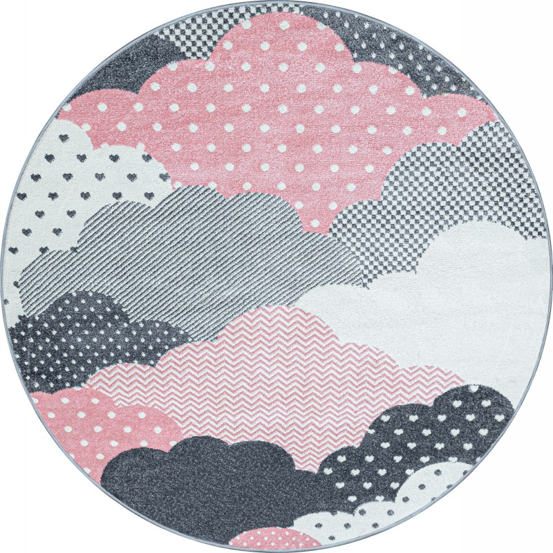 Bambi Rund Børnetæppe Sky - Pink - 120x120 (Rund)