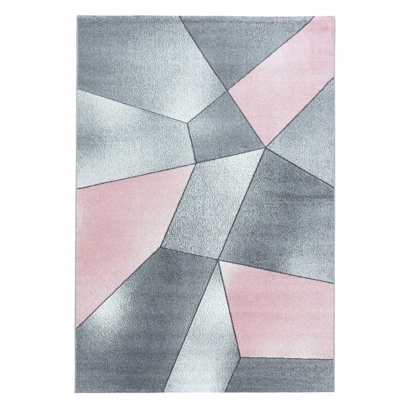 Beta Kortluvet tæppe Geometrisk - Pink - 140x200
