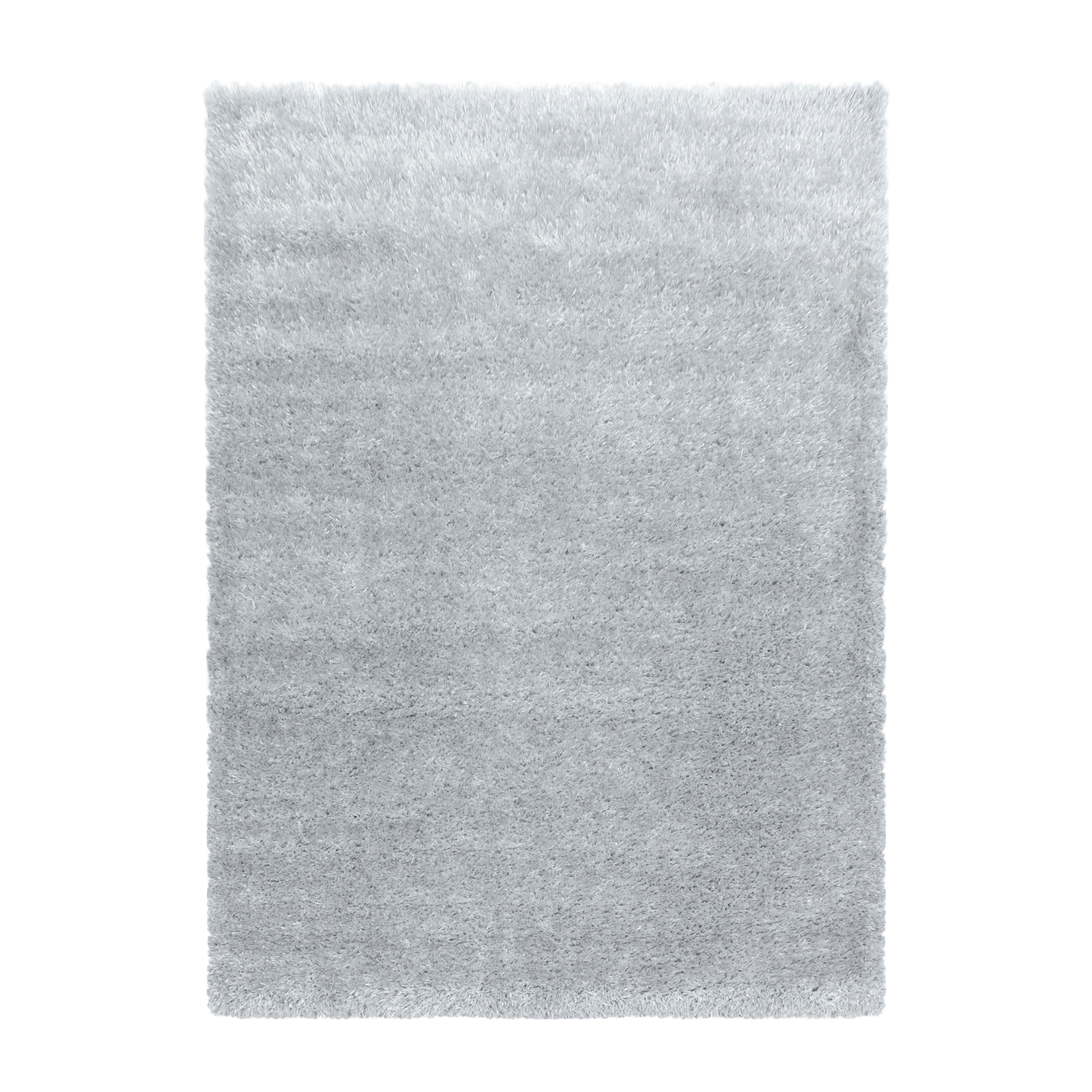 Brilliant Shaggy tæppe Ensfarvet - Sølv - 120x170