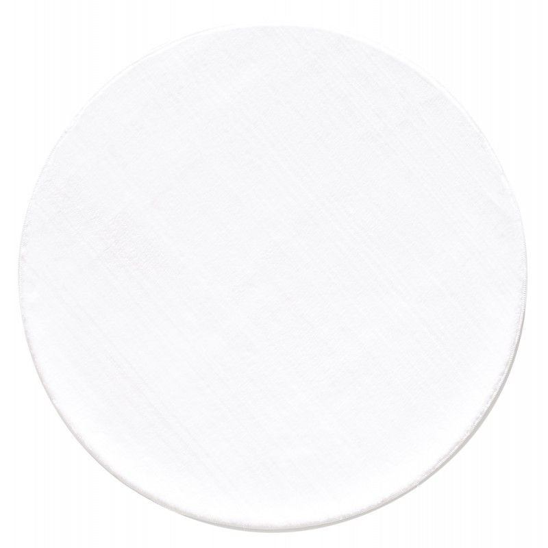Catwalk Rund Vaskbart tæppe Ensfarvet - Creme - 80x80 (Rund) billede