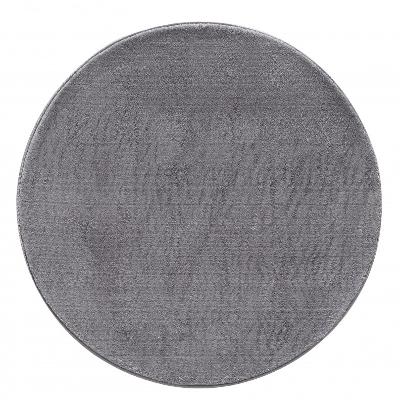 Catwalk Rund Vaskbart tæppe Ensfarvet - Grå - 80x80 (Rund) billede