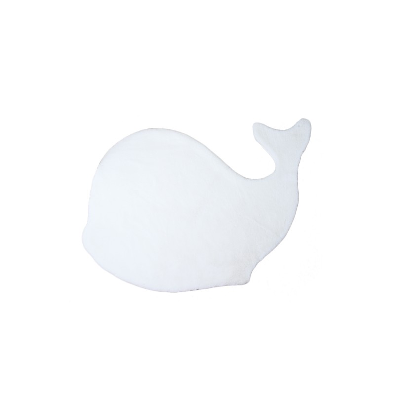 Caty Børnetæppe Hval - Hvid - 80x120 billede