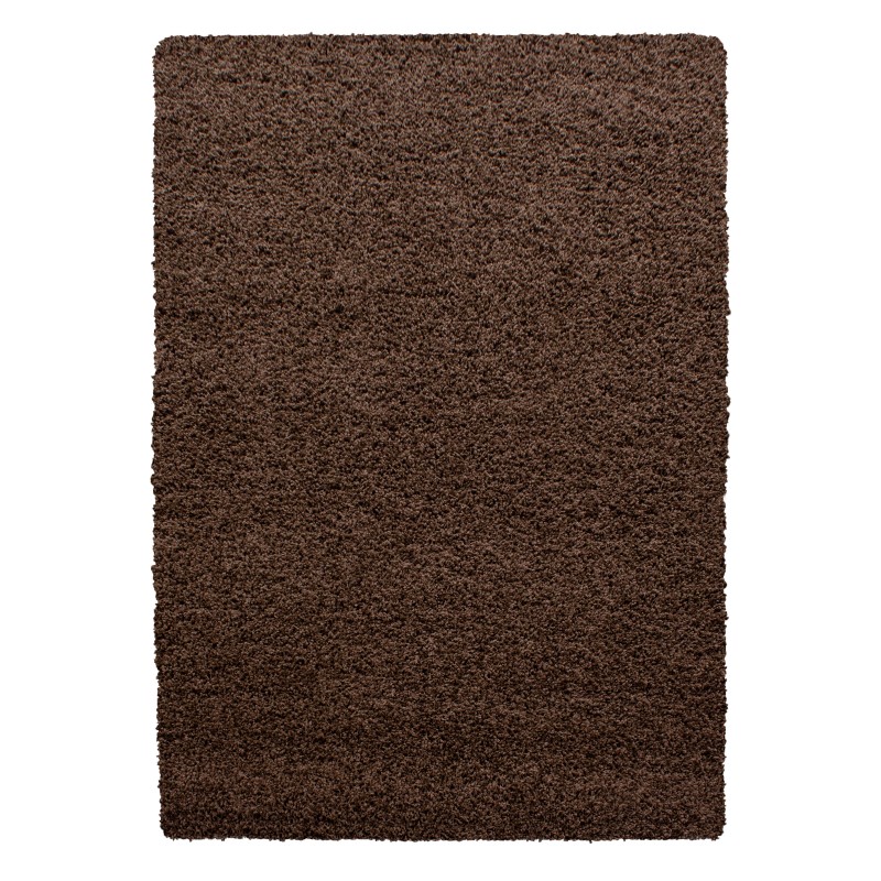 Dream Shaggy tæppe Ensfarvet - Brun - 200x290