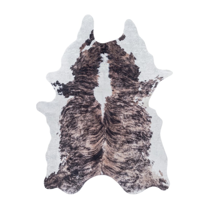 Etosha Vaskbart tæppe Imiteret koskind - Brun - 150x200 billede