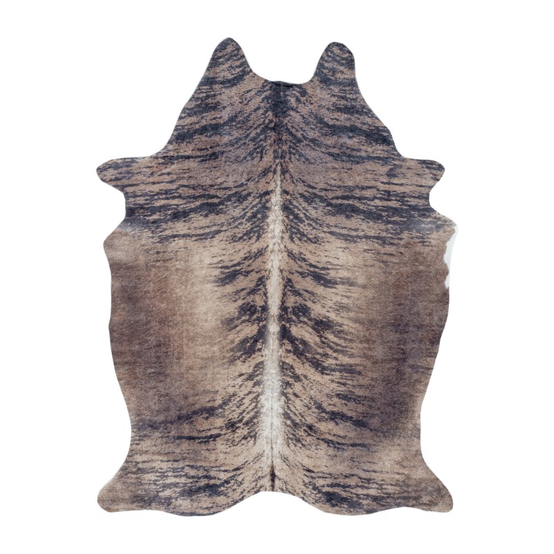 Etosha Vaskbart tæppe Imiteret koskind - Brun - 150x200 billede