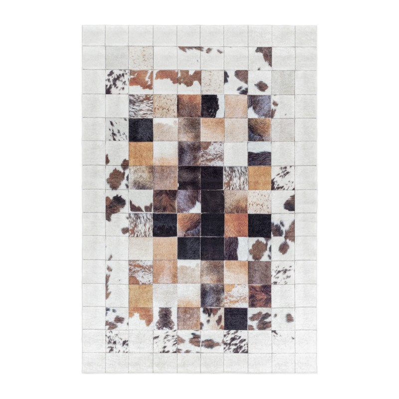 Fiesta Vaskbart Tæppeløber Patchwork - Hvid - 80x150 (Løber)