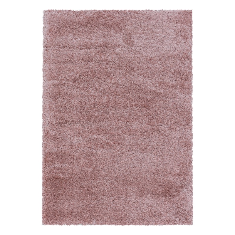 Fluffy Shaggy Tæppeløber Ensfarvet - Rosa - 60x110 (Løber)