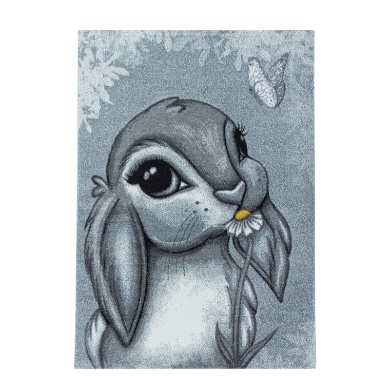 Funny Børne Tæppeløber Kanin - Blå - 80x150 (Løber)