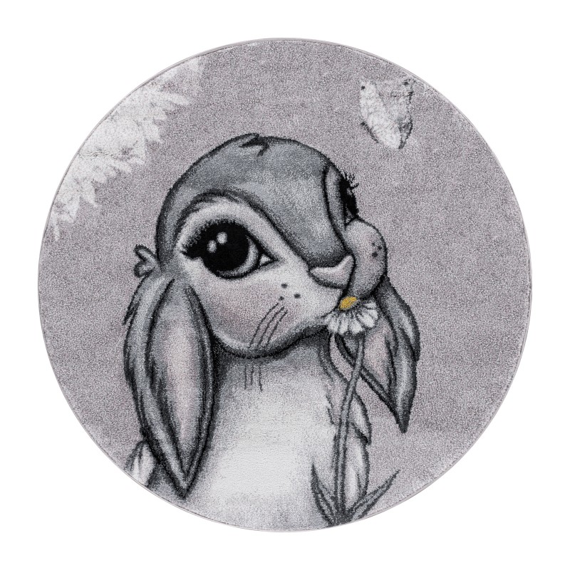 Funny Rund Børnetæppe Kanin - Pink - 160x160 (Rund)