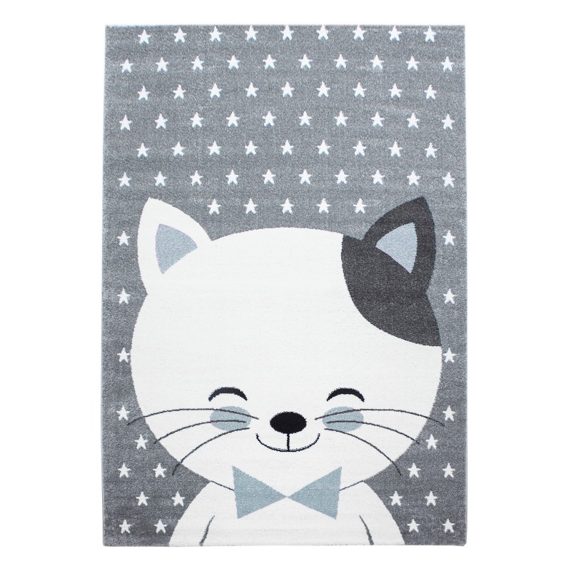 Kids Børne Tæppeløber Kat - Blå - 80x150 (Løber)