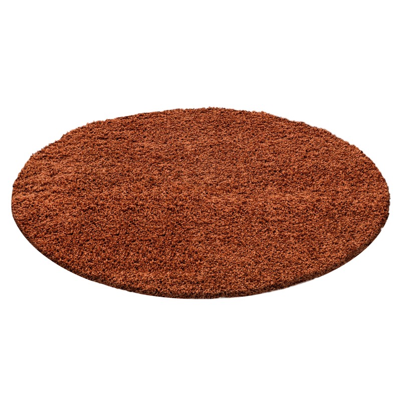 Life Rund Shaggy tæppe Ensfarvet - Terra - 200x200 (Rund)