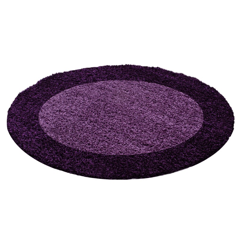 Life Rund Shaggy tæppe Ramme - Lilla - 200x200 (Rund)