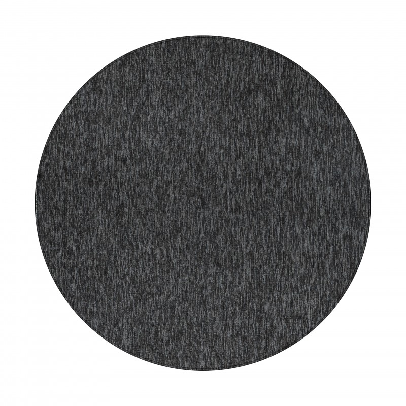 Nizza Rund Kortluvet tæppe Ensfarvet - Antracit - 120x120 (Rund) billede