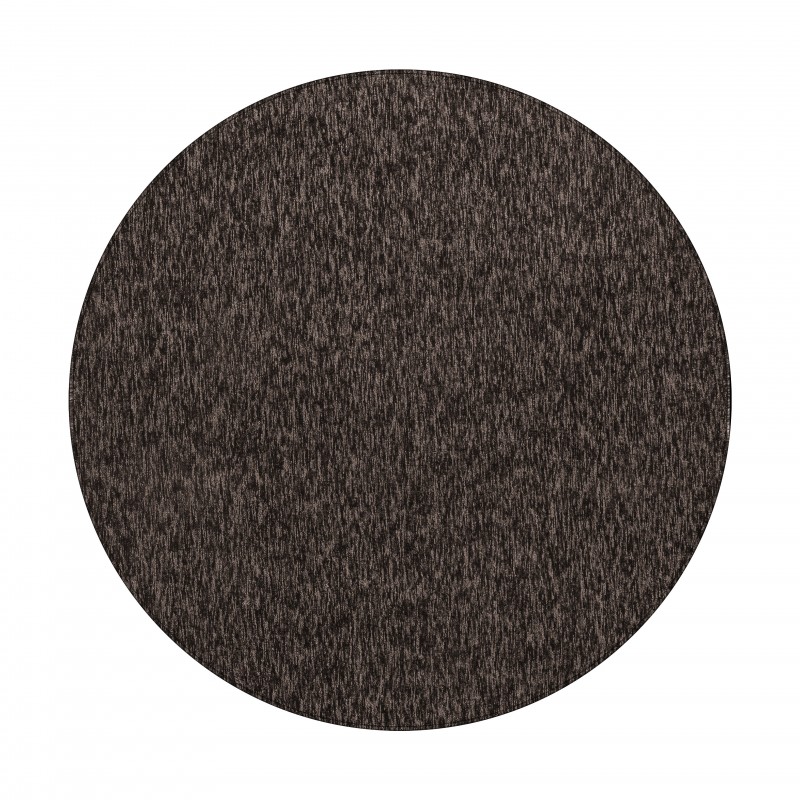 Nizza Rund Kortluvet tæppe Ensfarvet - Brun - 200x200 (Rund)