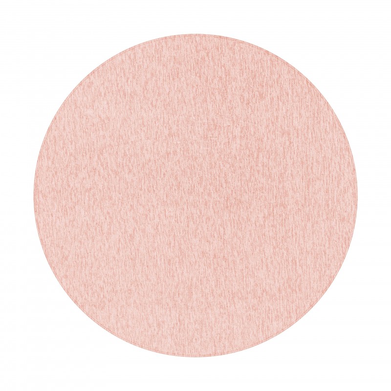 Nizza Rund Kortluvet tæppe Ensfarvet - Rosa - 200x200 (Rund)