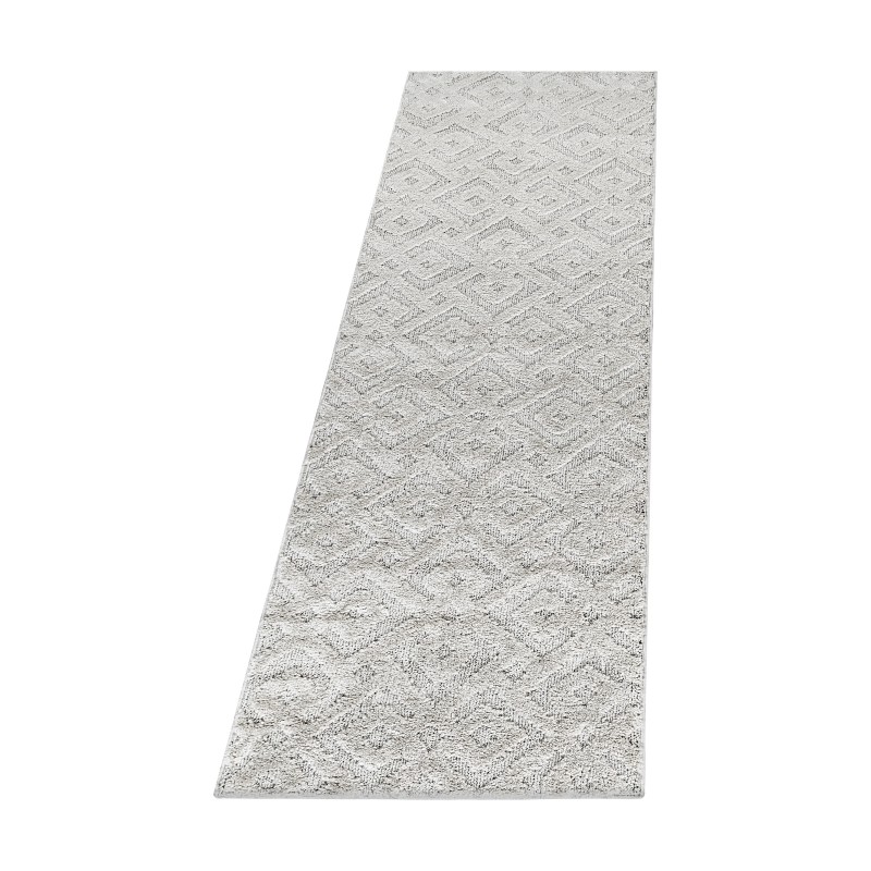 Pisa Shaggy Tæppeløber Geometrisk - Creme - 80x250 (Løber)