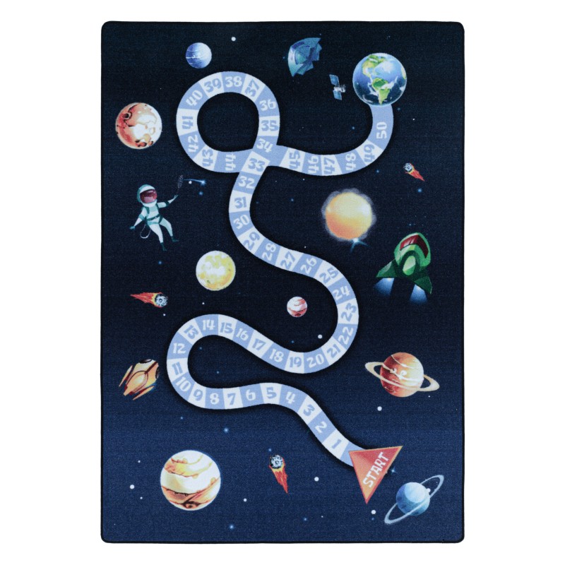 Play Børne Tæppeløber Rummet - Blå - 80x120 (Løber)