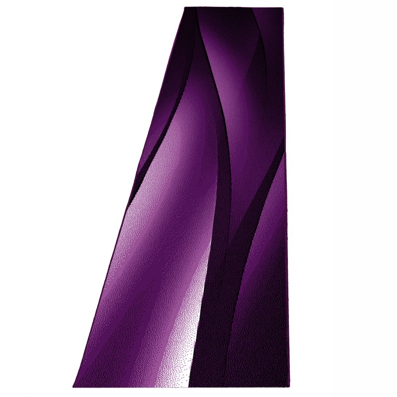 Plus Kortluvet Tæppeløber Bølge - Lilla - 80x150 (Løber)